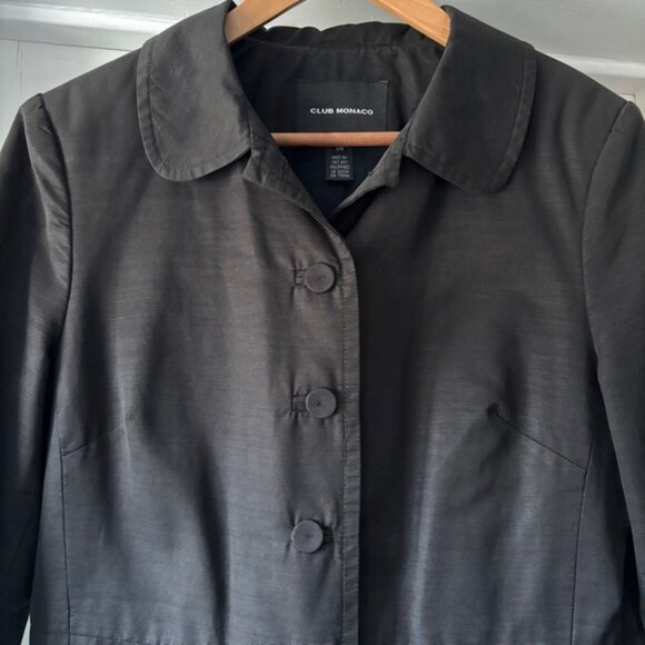 Club Monaco Women's Waxed Cotton Rain Coat Mac Size L - Picture 2 of 14